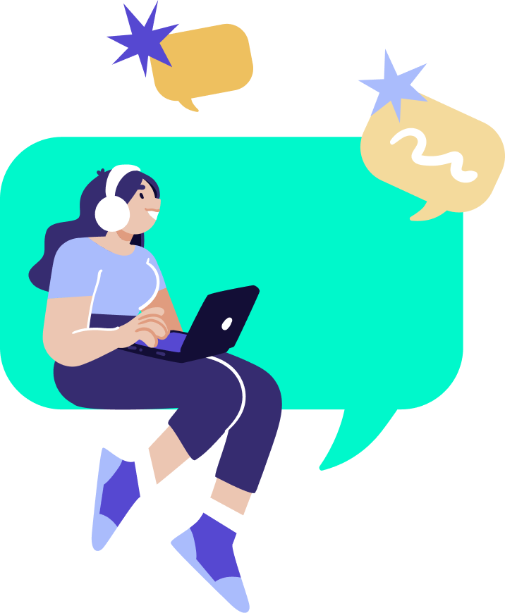 Ilustración persona con macbook